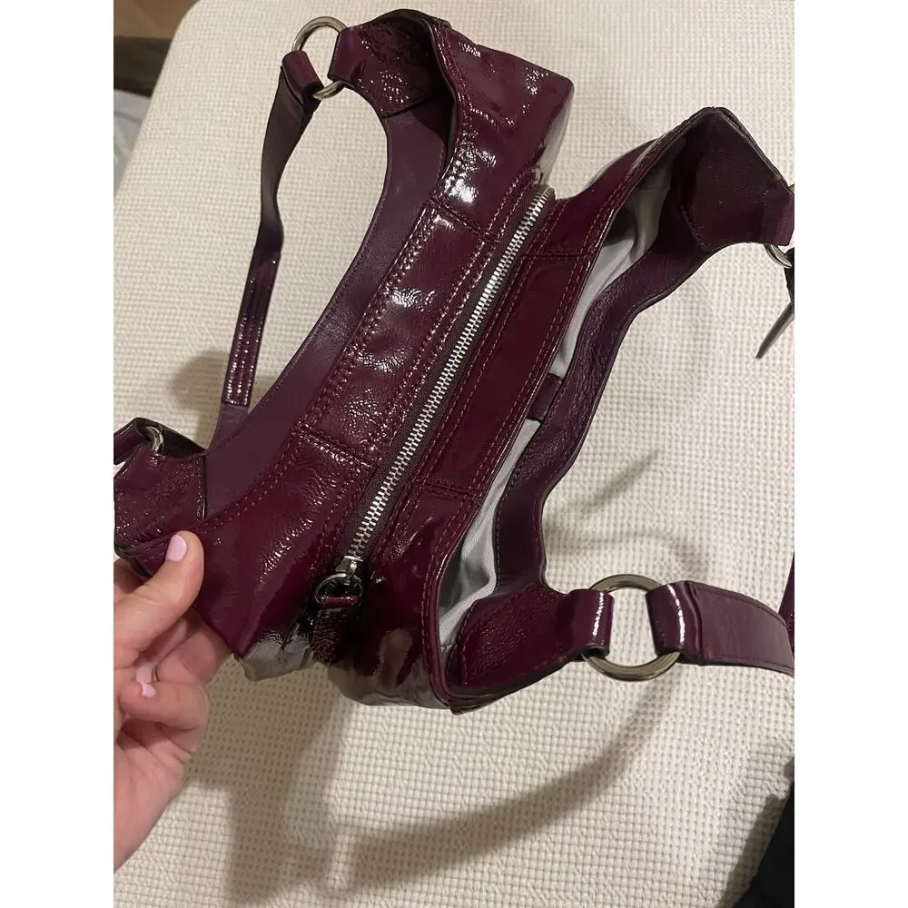 Coach Soho Large Y2K Hobo Shoulder Bag Crimson Plum Patent Leather NWOT